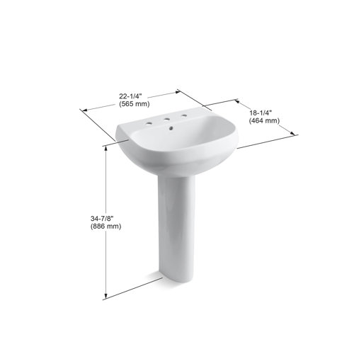 K229310 Kohler Wellworth® Ceramic Pedestal Bathroom Sink with